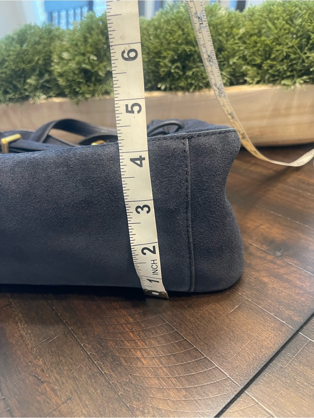 Madewell Navy Suede Mini Crossbody with Gold Hardware - Picture 8 of 16